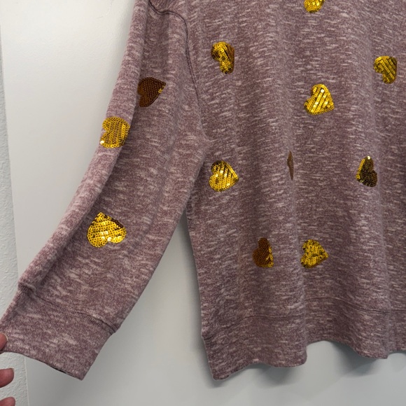 True Self Lavender Knit Top with sequins heart! - Picture 5 of 7